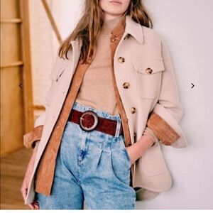 Sezane joe coat blue checks size 36